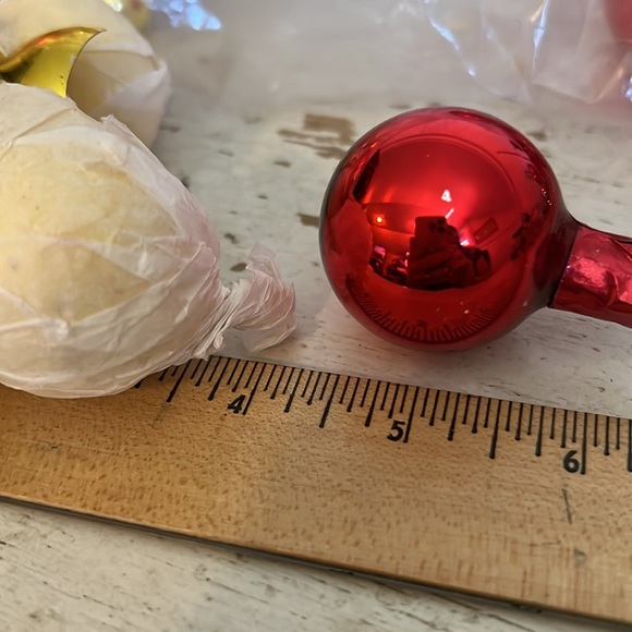Large lot mercury glass gold red floral flower pick...